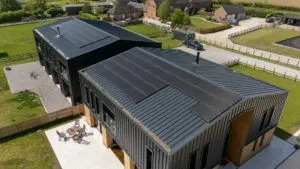 solar panel installation on a barn conversion