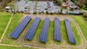 a ground mount solar installation at the tawny hotel in Staffordshire