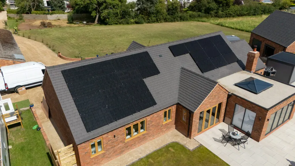 a solar panel installation at a newly built residential property