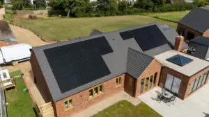 a solar panel installation at a newly built residential property