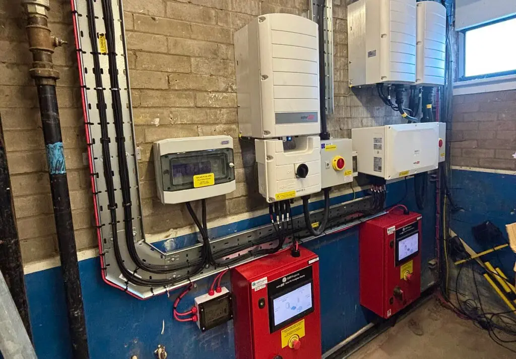 a solar pv system with battery and fire safety gateway