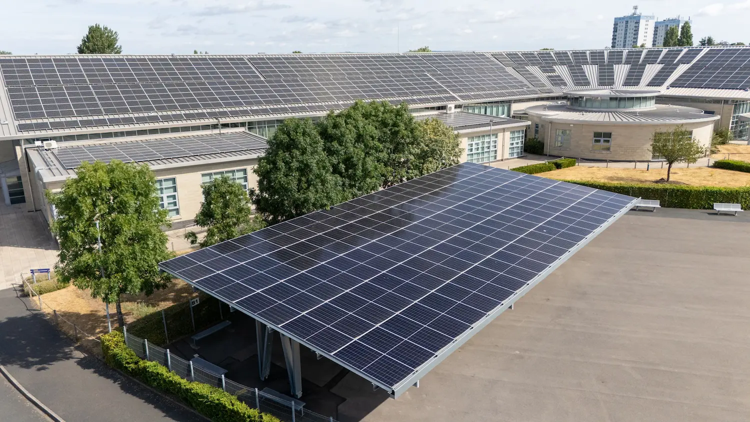 a solar canopy at a school