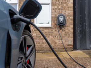 electric car chargers from ev charger which is connected to solar panels