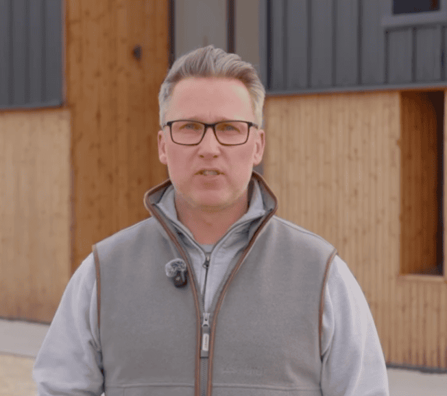 a homeowner reviews him solar installation